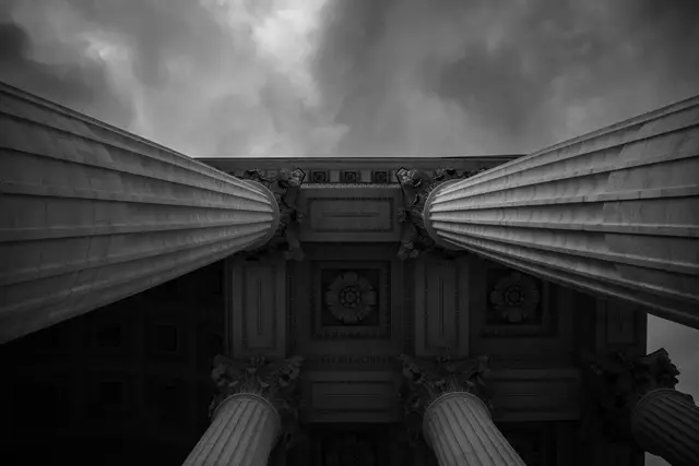 Stone columns of a civic building